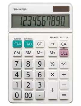 Calcolatrice da Tavolo Sharp EL-331W - EL331W (Bianco)