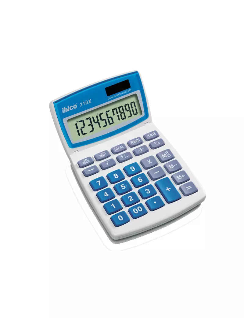 Calcolatrice da Tavolo IBICO 210X - IB410079 (Bianco e Blu)
