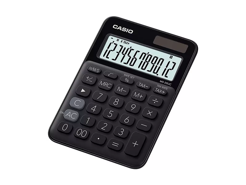 Calcolatrice da Tavolo Casio MS-20UC-BK (Nero) Calcolatrice da Tavolo Casio MS-20UC-BK (Nero)