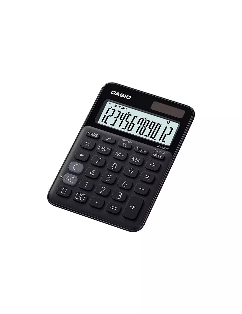 Calcolatrice da Tavolo Casio MS-20UC-BK (Nero) Calcolatrice da Tavolo Casio MS-20UC-BK (Nero)