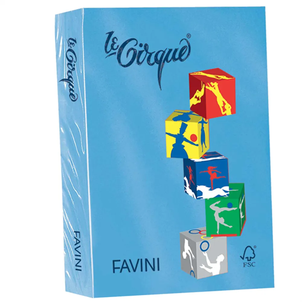 Carta Colorata Le Cirque Favini - A3 - 80 g - A717353 (Azzurro Forte Conf. 500)