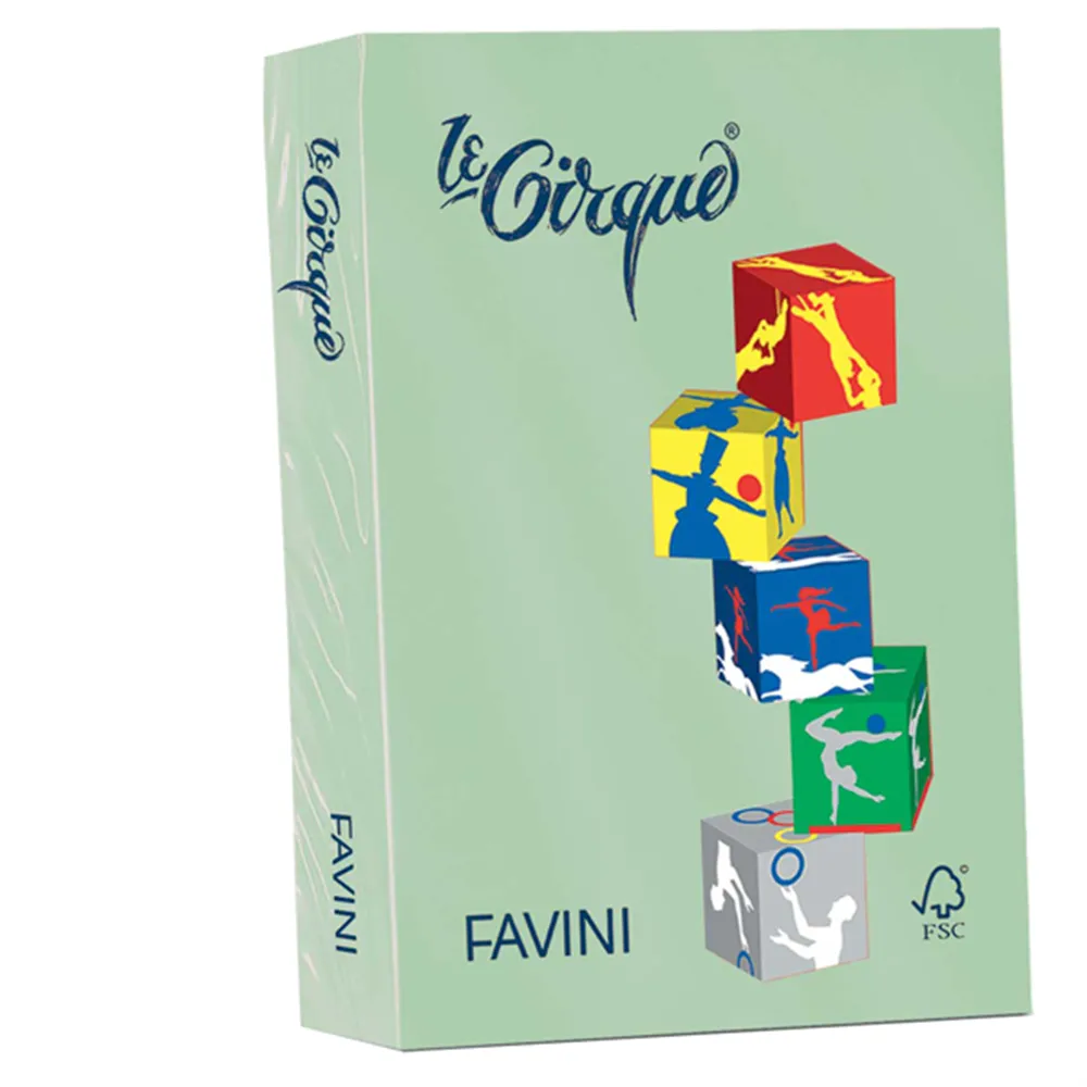 Carta Colorata Le Cirque Favini - A3 - 80 g - A712353 (Verde Pastello Tenue Conf. 500)