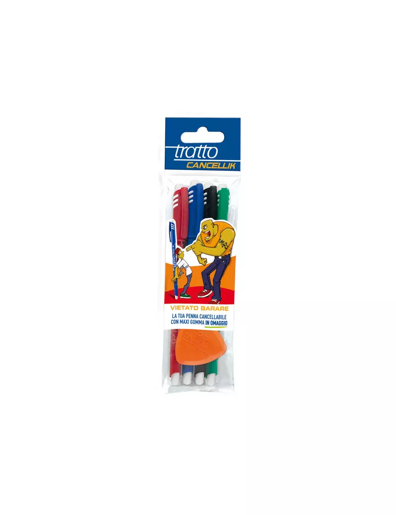 Penna a Sfera Cancellabile Tratto Cancellik Fila - 1 mm - 042300 (Assortiti Conf. 4)