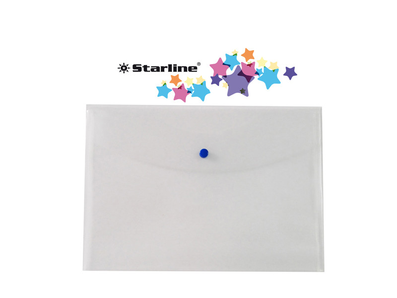 Busta con Bottone Starline - A4 - 030025NT (Trasparente Conf. 5) Busta con Bottone Starline - A4 - 030025NT (Trasparente Conf. 5)