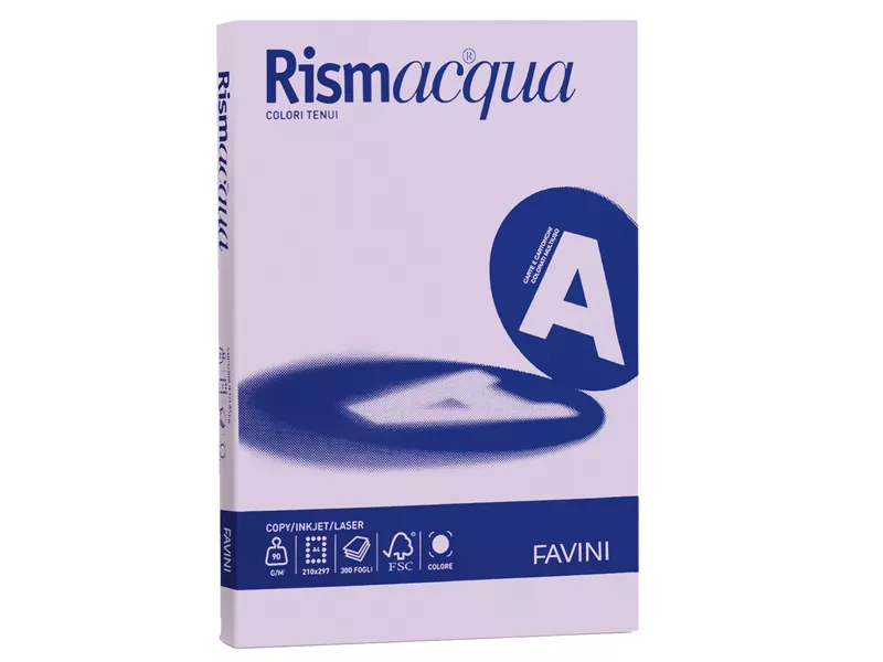 Carta Colorata Rismacqua Favini - A4 - 200 g - A679104 (Lilla Tenue Conf. 125)