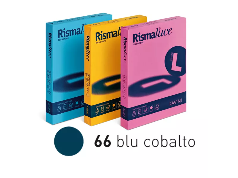 Carta Colorata Rismaluce Favini - A4 - 200 g - A672114 (Blu Cobalto Forte Conf. 125)