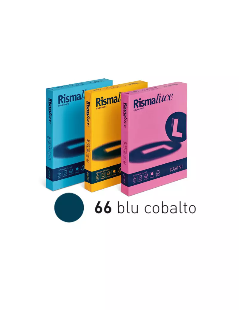 Carta Colorata Rismaluce Favini - A4 - 200 g - A672114 (Blu Cobalto Forte Conf. 125)