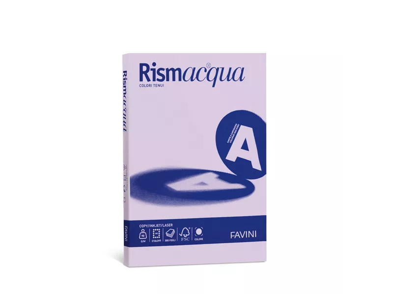 Carta Colorata Rismacqua Small Favini - A4 - 200 g - A699544 (Lilla Tenue Conf. 50)