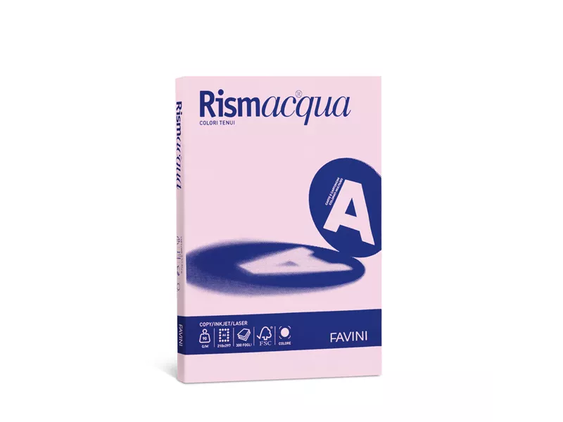 Carta Colorata Rismacqua Small Favini - A4 - 200 g - A69S544 (Rosa Tenue Conf. 50)