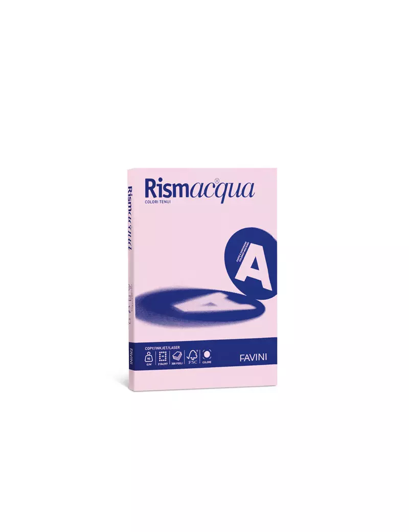 Carta Colorata Rismacqua Small Favini - A4 - 200 g - A69S544 (Rosa Tenue Conf. 50)