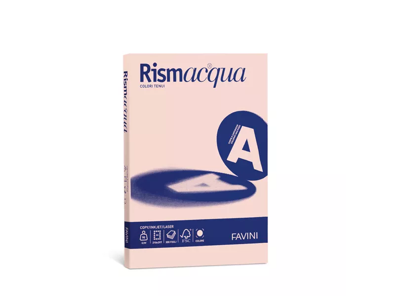 Carta Colorata Rismacqua Small Favini - A4 - 200 g - A695544 (Salmone Tenue Conf. 50)