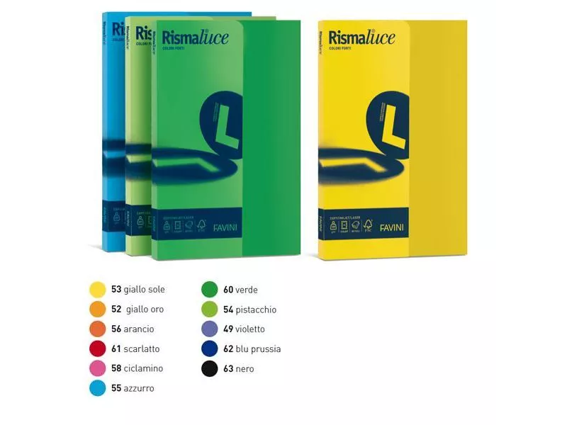 Carta Colorata Rismacqua Small Favini - A4 - 200 g - A69M544 (Pistacchio Forte Conf. 50)