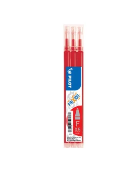Refill per Penna a Sfera Cancellabile Frixion Ball Clicker Pilot - 0,5 mm - 006572 (Rosso Conf. 3)