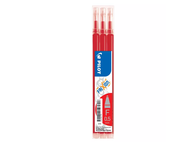 Refill per Penna a Sfera Cancellabile Frixion Ball Clicker Pilot - 0,5 mm - 006572 (Rosso Conf. 3)