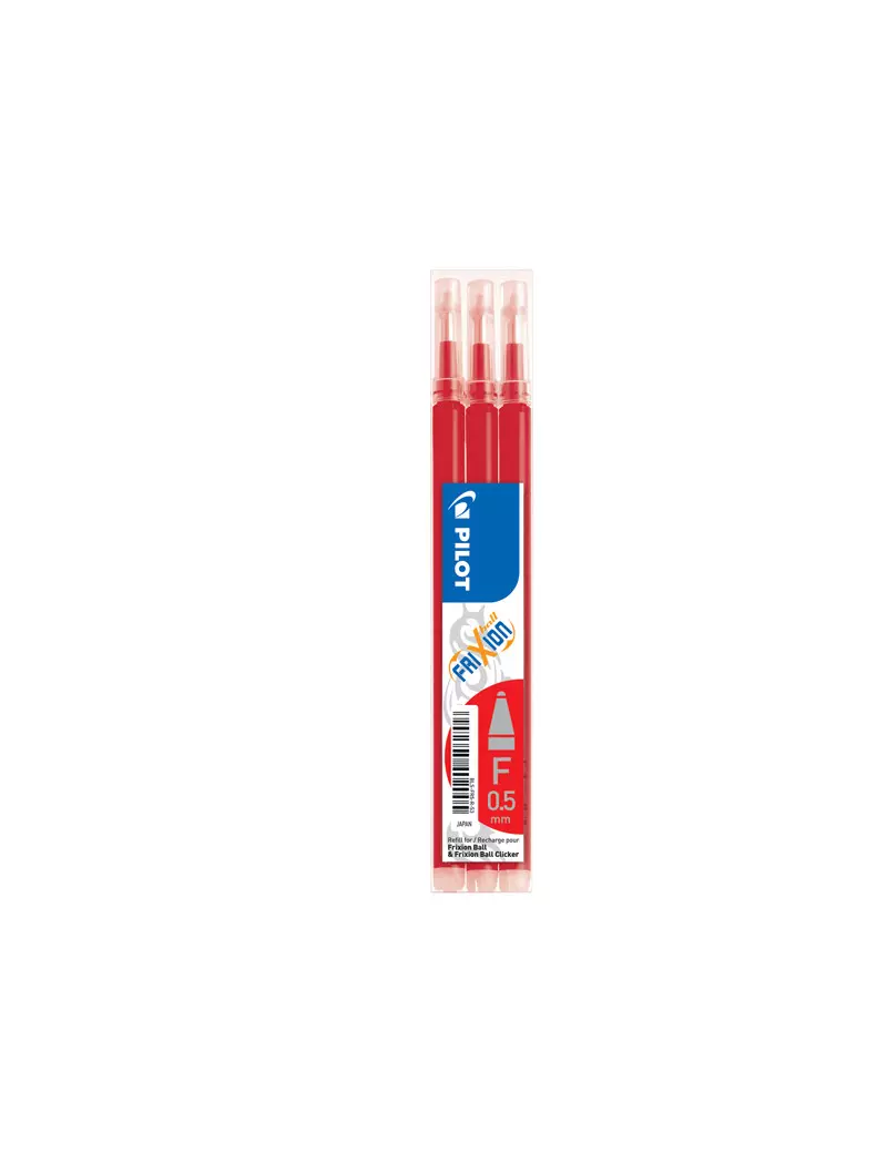 Refill per Penna a Sfera Cancellabile Frixion Ball Clicker Pilot - 0,5 mm - 006572 (Rosso Conf. 3)