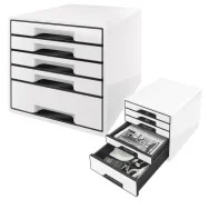 Cassettiera Drawer Cabinet Cube 5 Leitz - 28,7x36,3x27 cm - 5 Cassetti - 52531001 (Bianco)