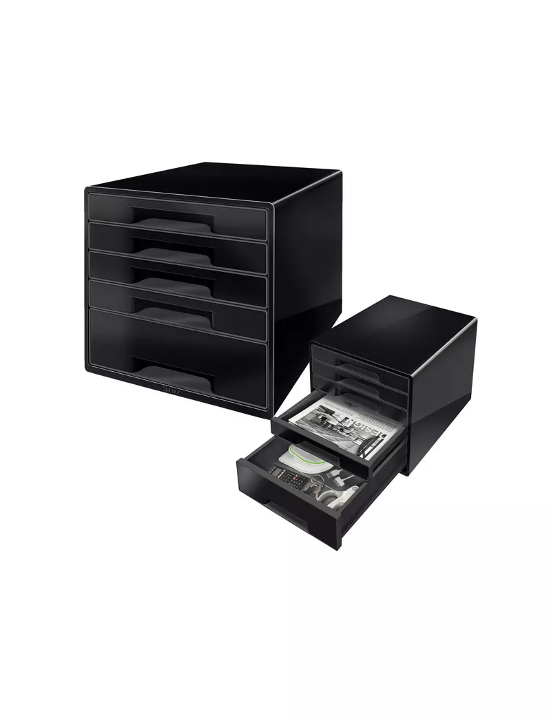 Cassettiera Drawer Cabinet Cube 5 Leitz - 28,7x36,3x27 cm - 5 Cassetti - 52531095 (Nero)