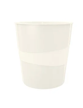 Cestino Gettacarte Wow Leitz - 15 Litri - 52781001 (Bianco Metallizzato)