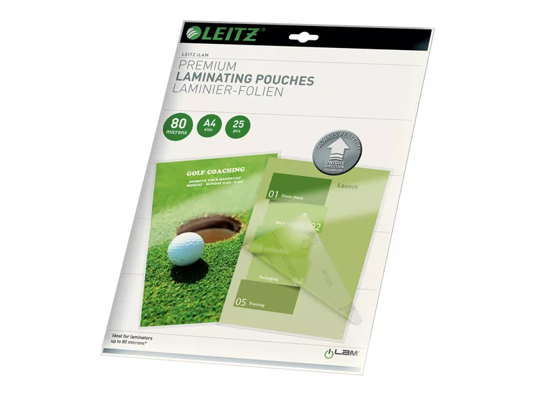 Pouches per Plastificatrici iLAM UDT Leitz - A4 Lucida - 80 micron - 74790000 (Trasparente Conf. 25) Pouches per Plastificatrici iLAM UDT Leitz - A4 Lucida - 80 micron - 74790000 (Trasparente Conf. 25)