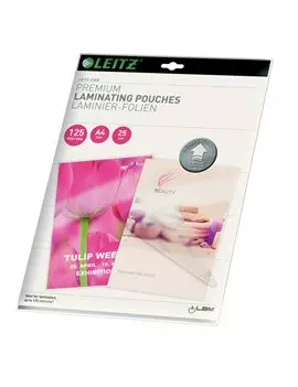 Pouches per Plastificatrici iLAM UDT Leitz - A4 Lucida - 125 micron - 74820000 (Trasparente Conf. 25)