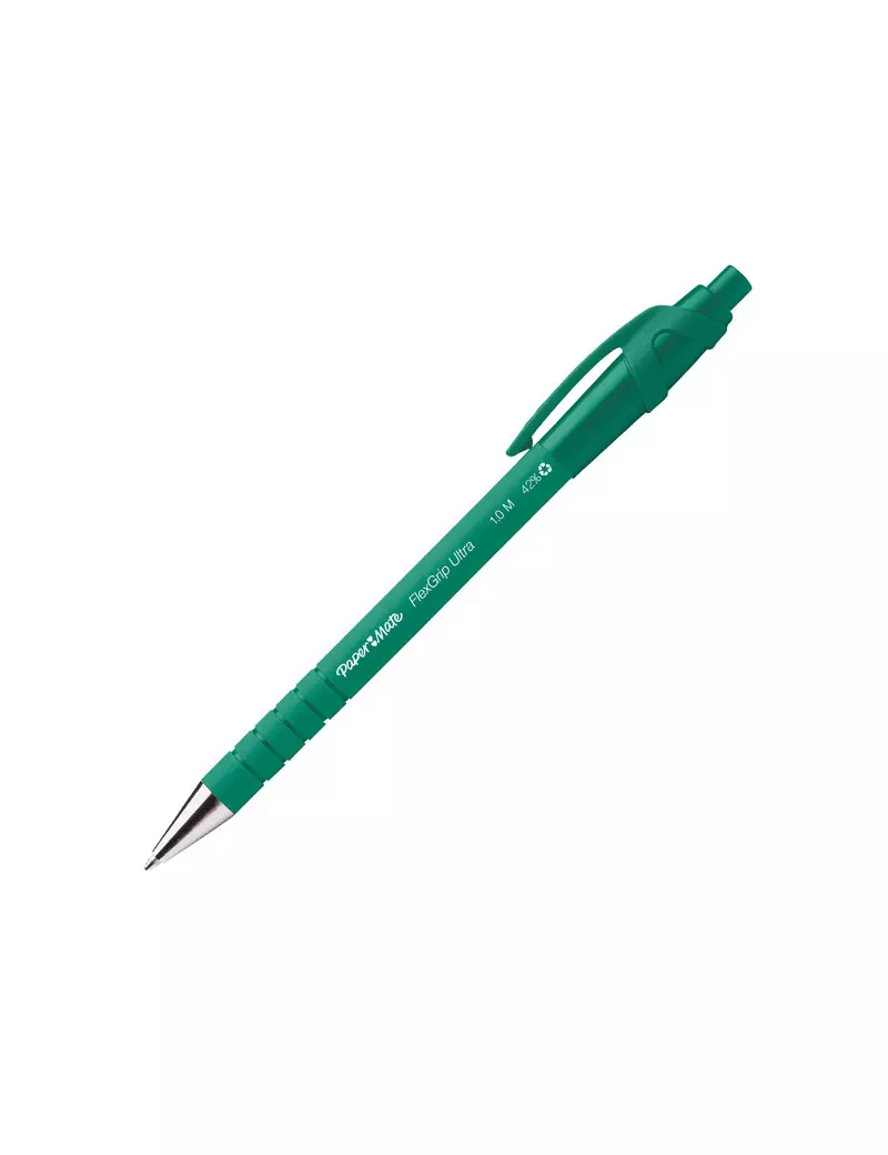 Penna a Sfera a Scatto FlexGrip Ultra Paper Mate - 1 mm - S0190453 (Verde Conf. 12)