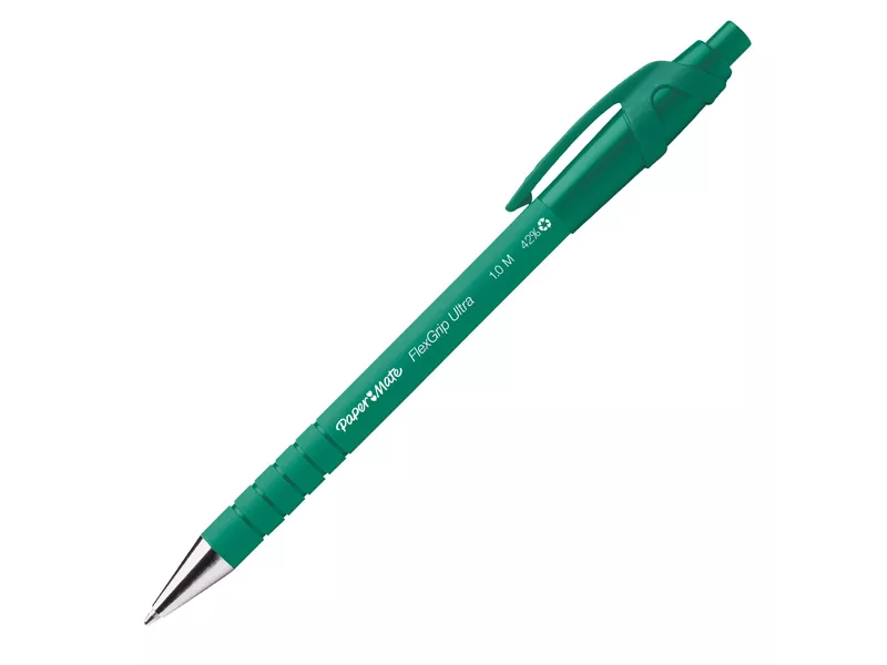 Penna a Sfera a Scatto FlexGrip Ultra Paper Mate - 1 mm - S0190453 (Verde Conf. 12)