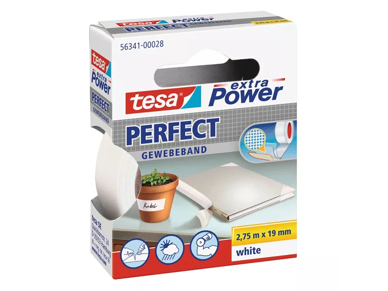 Nastro Adesivo in Tela XP Perfect Tesa - 19 mm x 2,7 m - 56341-00028 (Bianco)