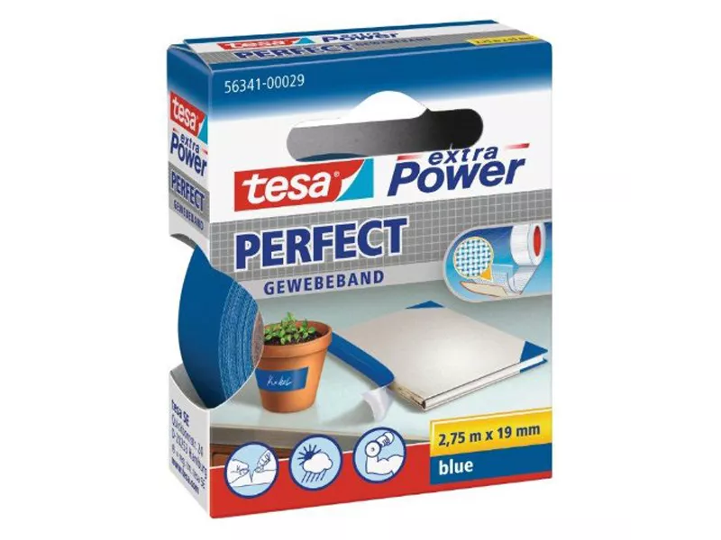 Nastro Adesivo in Tela XP Perfect Tesa - 19 mm x 2,7 m - 56341-00029 (Blu) Nastro Adesivo in Tela XP Perfect Tesa - 19 mm x 2,7 m - 56341-00029 (Blu)