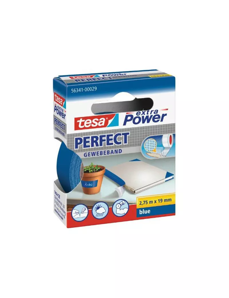 Nastro Adesivo in Tela XP Perfect Tesa - 19 mm x 2,7 m - 56341-00029 (Blu) Nastro Adesivo in Tela XP Perfect Tesa - 19 mm x 2,7 m - 56341-00029 (Blu)