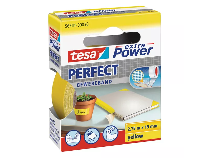 Nastro Adesivo in Tela XP Perfect Tesa - 19 mm x 2,7 m - 56341-00030 (Giallo)