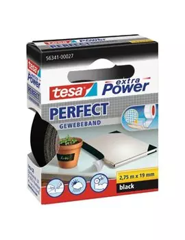 Nastro Adesivo in Tela XP Perfect Tesa - 19 mm x 2,7 m - 56341-00027 (Nero)