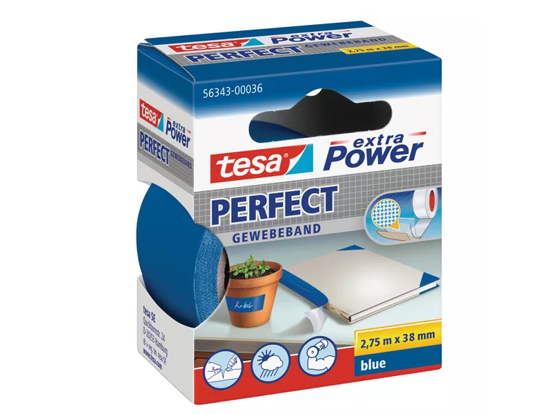 Nastro Adesivo in Tela XP Perfect Tesa - 38 mm x 2,7 m - 56343-00036 (Blu)