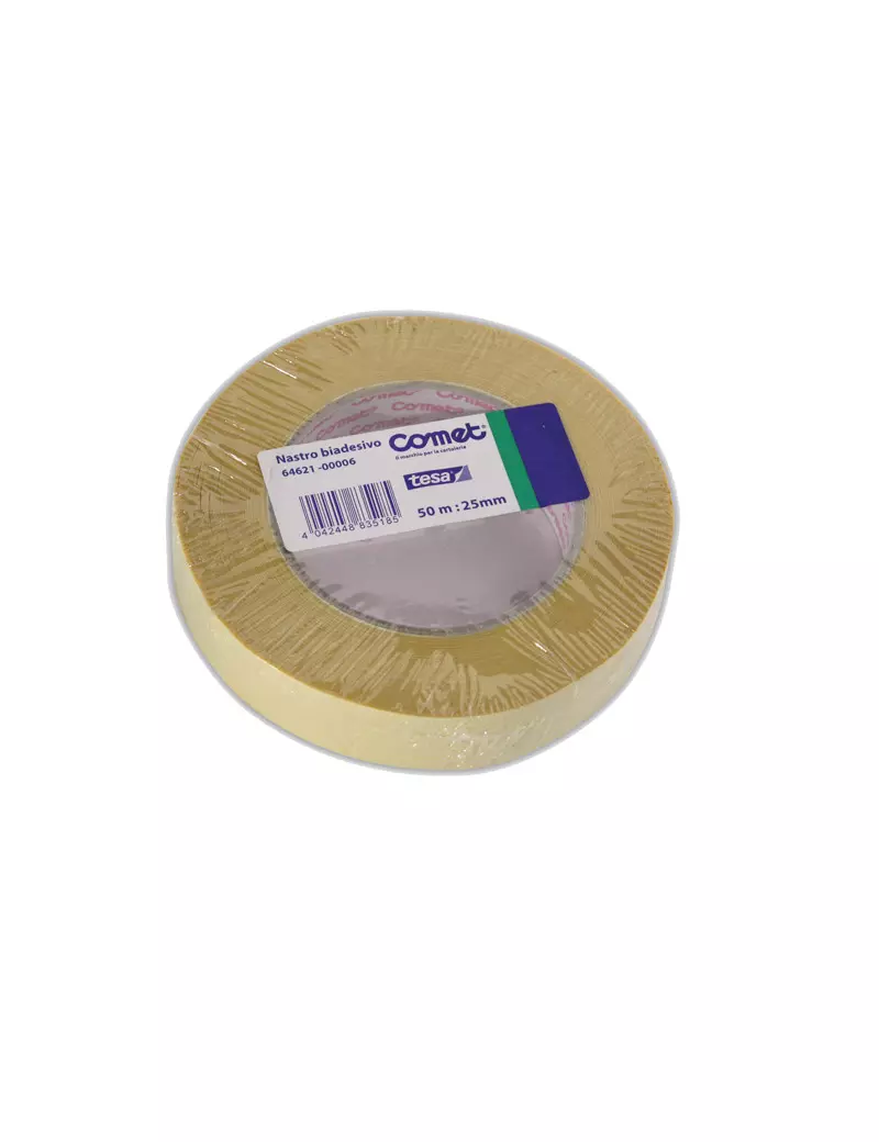 Nastro Biadesivo Universale Comet - 25 mm x 50 m - 64621-00006 (Trasparente) Nastro Biadesivo Universale Comet - 25 mm x 50 m - 64621-00006 (Trasparente)