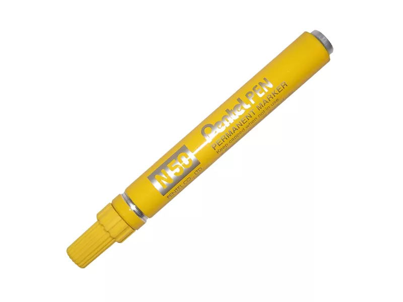 Marcatore Permanente N50 Pentel - Punta Tonda - 4,3 mm - N50-G (Giallo)