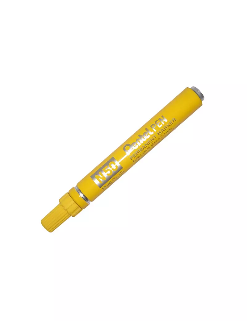 Marcatore Permanente N50 Pentel - Punta Tonda - 4,3 mm - N50-G (Giallo)