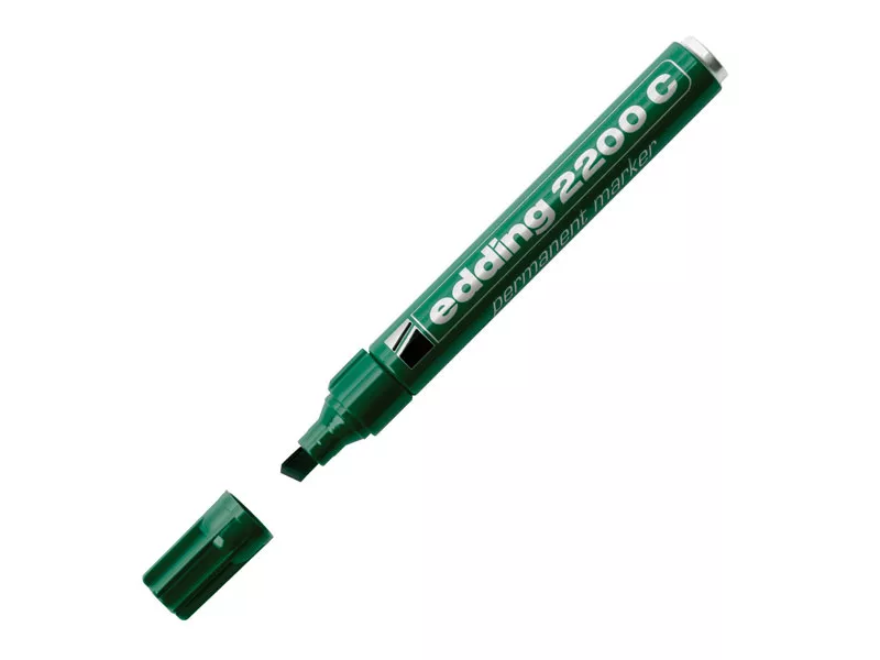 Marcatore Permanente 2200C Edding - Punta Scalpello - 1-5 mm - E-2200C 004 (Verde Conf. 10)
