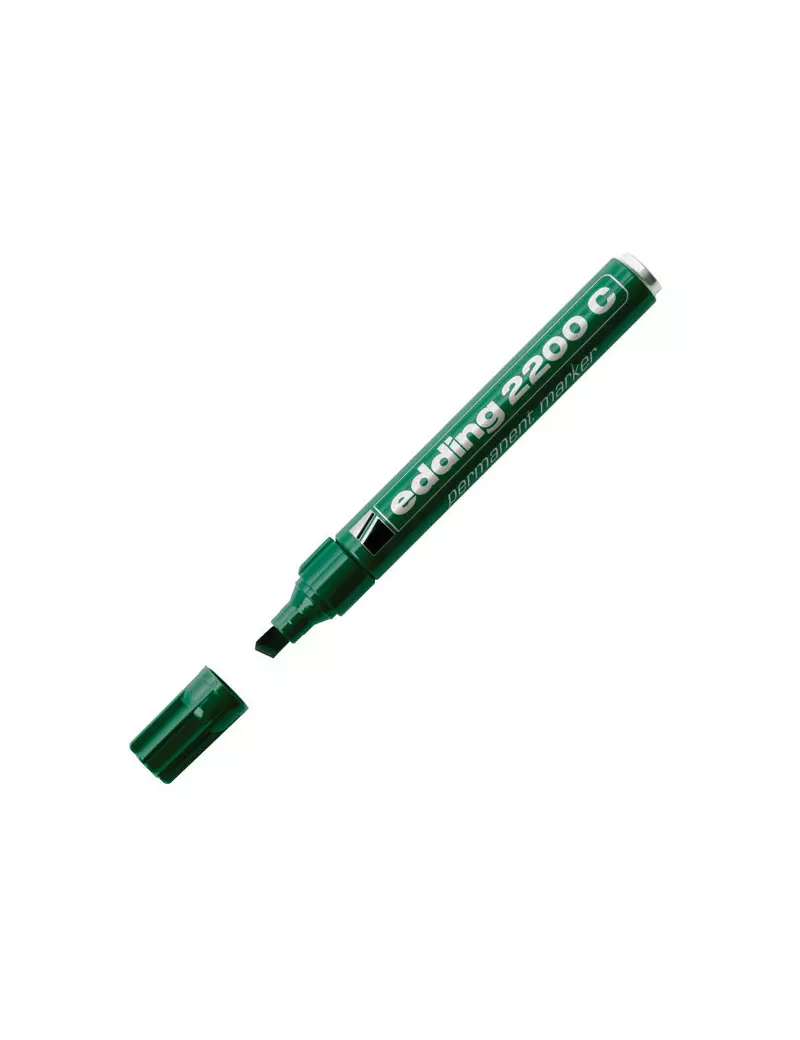 Marcatore Permanente 2200C Edding - Punta Scalpello - 1-5 mm - E-2200C 004 (Verde Conf. 10)