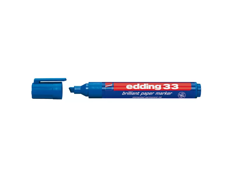 Marcatore Permanente 33 Edding - Punta Scalpello - 4-33003 (Blu)