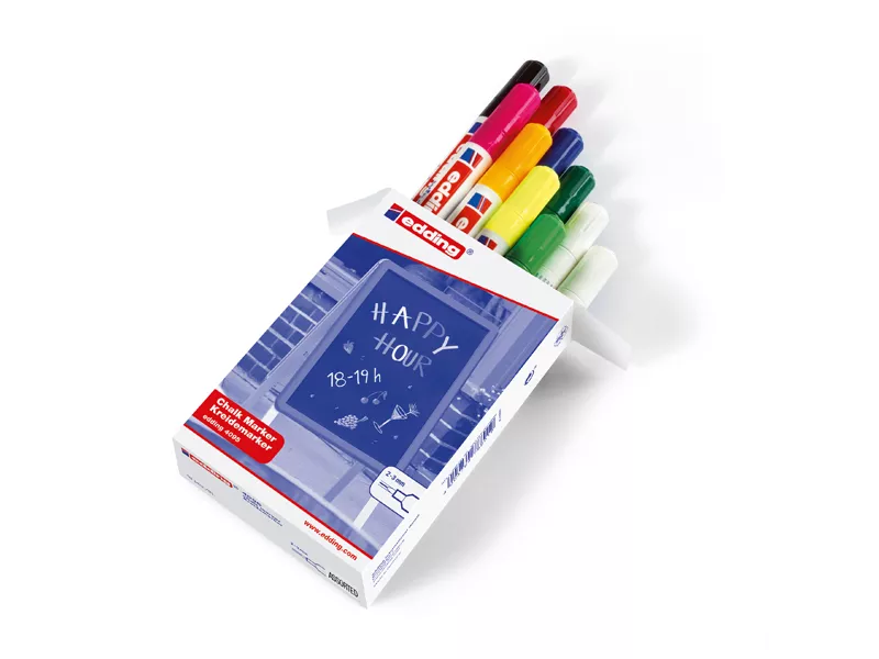 Marcatore a Gesso Liquido 4095 Edding - Punta Tonda - 2-3 mm - E-4095 999 (Assortiti Conf. 10)