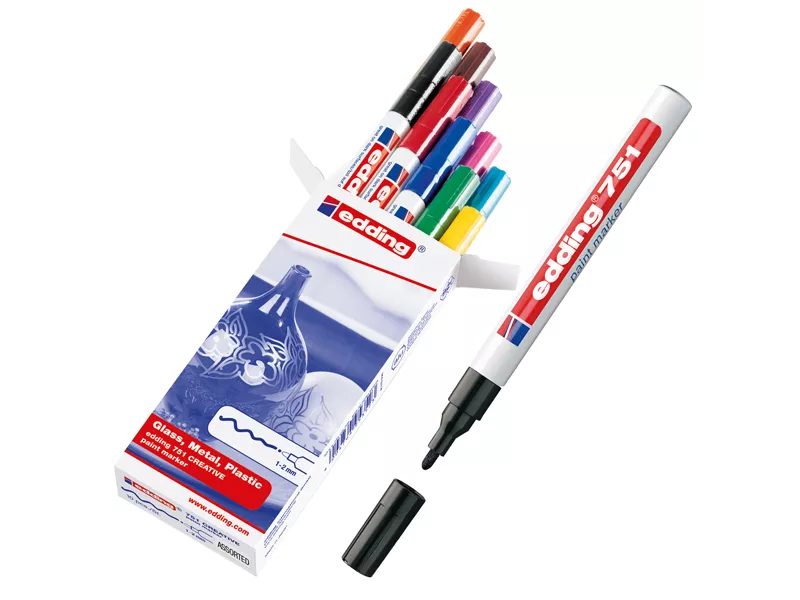 Marcatore Permanente a Vernice 751 Edding - Punta Tonda - 1-2 mm - E-751 003 (Blu) Marcatore Permanente a Vernice 751 Edding - Punta Tonda - 1-2 mm - E-751 003 (Blu)