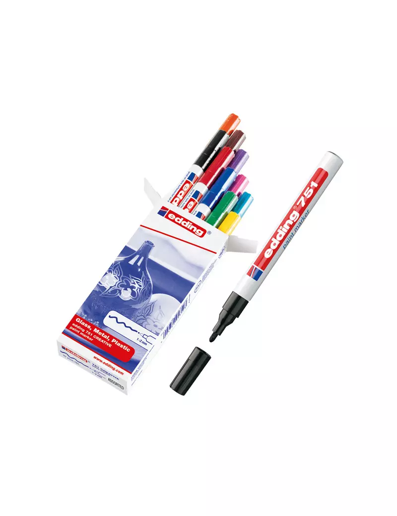 Marcatore Permanente a Vernice 751 Edding - Punta Tonda - 1-2 mm - E-751 003 (Blu) Marcatore Permanente a Vernice 751 Edding - Punta Tonda - 1-2 mm - E-751 003 (Blu)