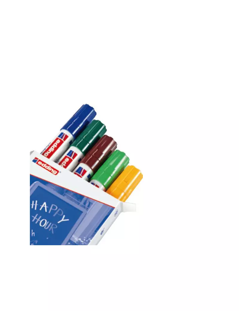 Marcatore a Gesso Liquido 4090 Edding - Punta a Scalpello - 4-15 mm - E-4090 099 (Assortiti Conf. 5) Marcatore a Gesso Liquido 4090 Edding - Punta a Scalpello - 4-15 mm - E-4090 099 (Assortiti Conf. 5)