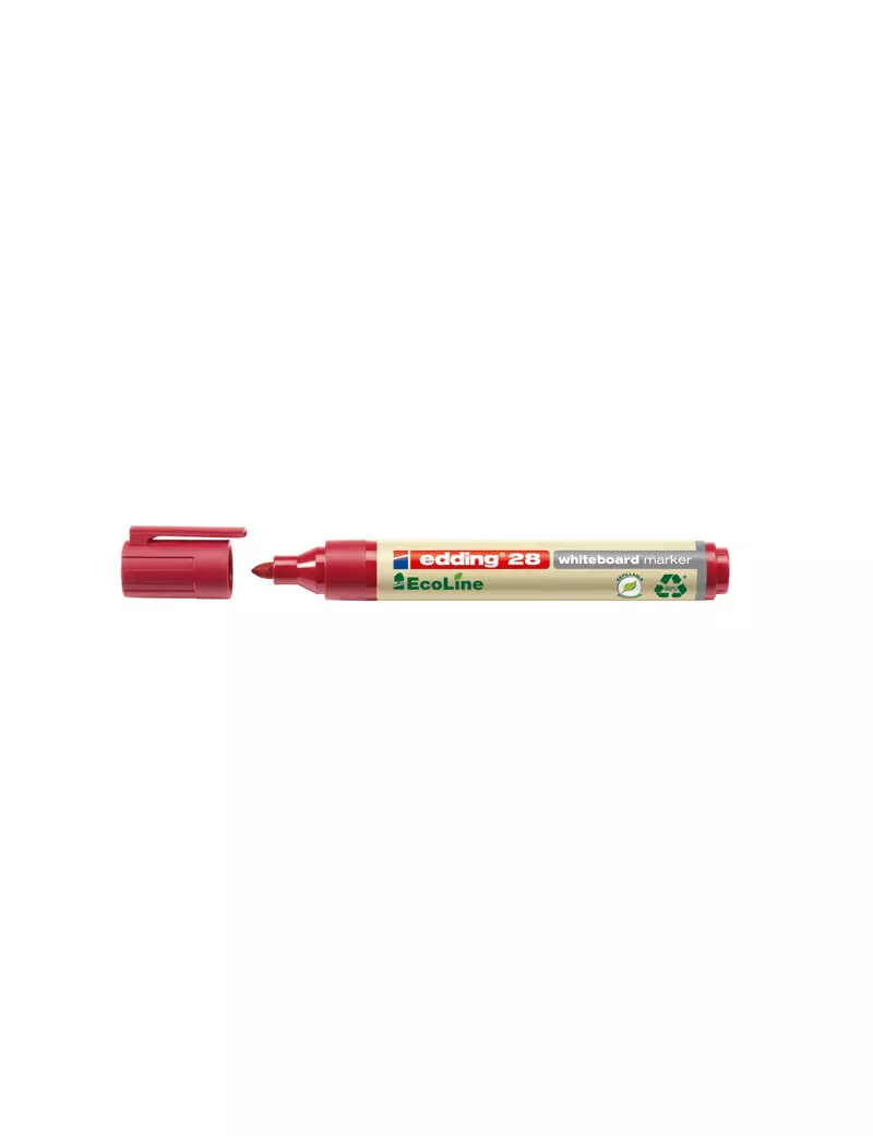 Marcatore per Lavagne 28 Edding - Punta Tonda - 1,5-3 mm - E-28002 (Rosso Conf. 10)