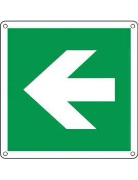 Cartello di Segnalazione - Freccia - 120x120 mm - E15104K (Bianco e Verde)