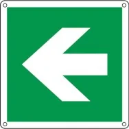 Cartello di Segnalazione - Freccia - 120x120 mm - E15104K (Bianco e Verde)