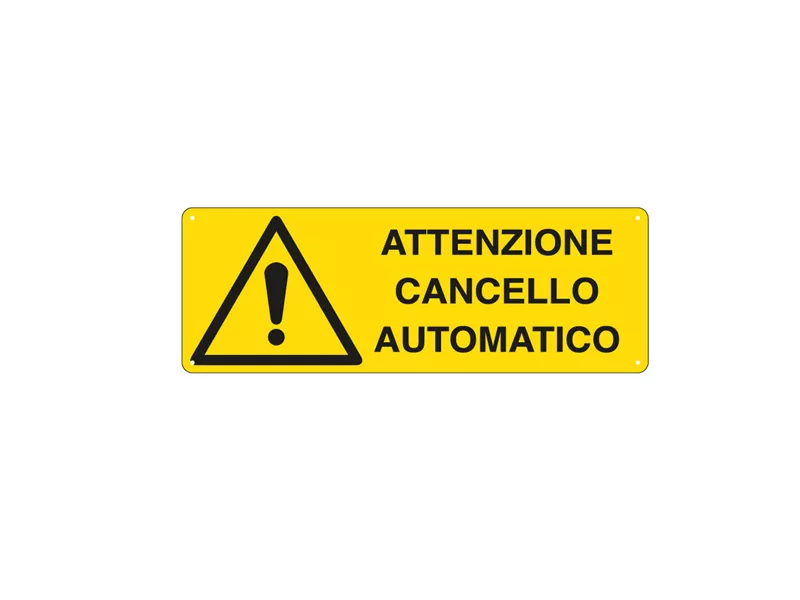 Cartello di Segnalazione - Attenzione Cancello Automatico - 350x125 mm (Giallo e Nero) Cartello di Segnalazione - Attenzione Cancello Automatico - 350x125 mm (Giallo e Nero)