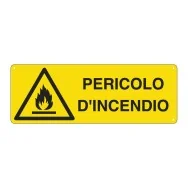 Cartello di Segnalazione - Pericolo di Incendio - 350x125 mm - E1712K (Giallo e Nero)