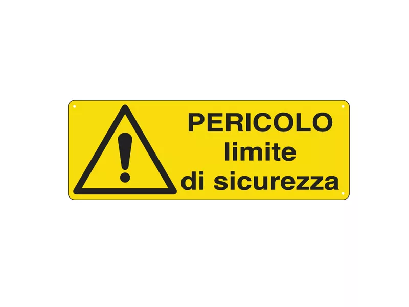 Cartello di Segnalazione - Pericolo Limite di Sicurezza - 350x125 mm - E1780K (Giallo e Nero) Cartello di Segnalazione - Pericolo Limite di Sicurezza - 350x125 mm - E1780K (Giallo e Nero)