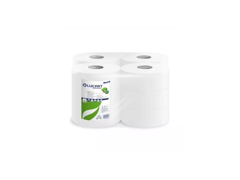Carta Igienica Eco 150 Lucart - Mini Jumbo - 2 Veli - Ø19,5x9,1 cm - 812126P (Bianco Conf. 12) Carta Igienica Eco 150 Lucart - Mini Jumbo - 2 Veli - Ø19,5x9,1 cm - 812126P (Bianco Conf. 12)