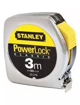 Flessometro in Metallo Stanley - 3 m - M33218 (Cromato)